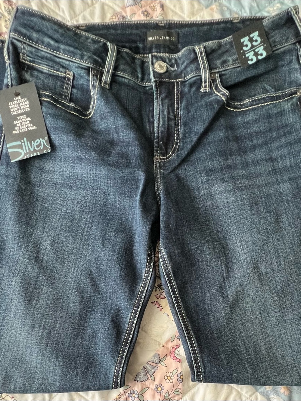 Silver Jeans Women's Dark Indigo Straight Leg Jeans